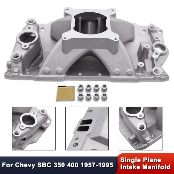 For Chevy SBC 350 400 1957-1995 High Rise Satin Intake Manifold 3500-8000RPM