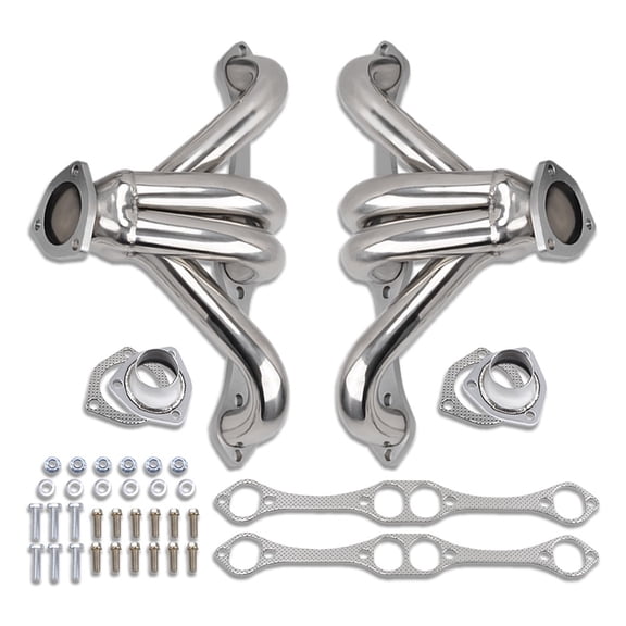 For Chevy SBC V8 265 283 305 350 400 1955-up Shorty Hugger Headers Stainless