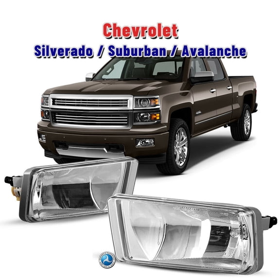 For Chevy Silverado 07-15 Factory Bumper Replacement Fit Fog Lights Clear Lens