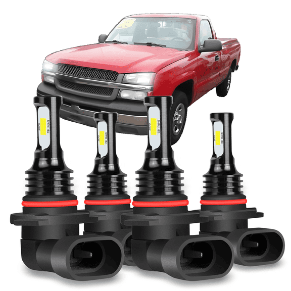 For Chevy Silverado 1500 1999-2006 Headlight Bulbs High Low Beam LED Lamp Set 4 pcs