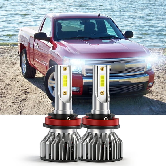 For Chevy Silverado 1500 2007 2008 2009 2010-2016 H11 LED Headlight Low Beam Bulbs Combo Kit White 2x