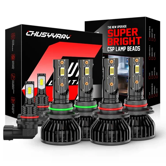 For Chevy Silverado 1500 2500 2003 2004 2005 2006 LED Headlights+Fog Light Bulbs