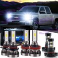 thumbnail image 1 of For Chevy Silverado 1500 2500 3500 2007-15 - 6000K LED Headlight Fog Light Bulbs, 1 of 6