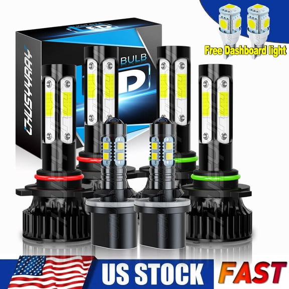 For Chevy Silverado 1500 2500 HD 1999-2002 - 6x LED Headlights + Fog Light Bulbs