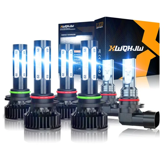 For Chevy Silverado 1500 2500 HD 2003-2005 2006 LED Headlights+Fog Light Bulbs