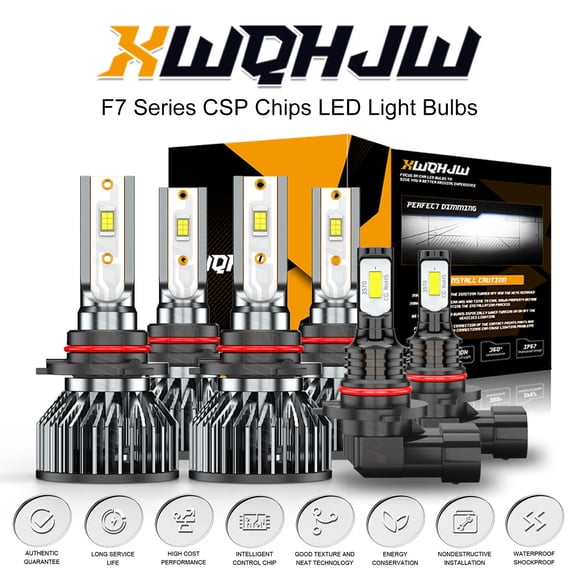 For Chevy Silverado 1500 2500 HD 2003-2005 2006 LED headlights+Fog Lights Bulbs