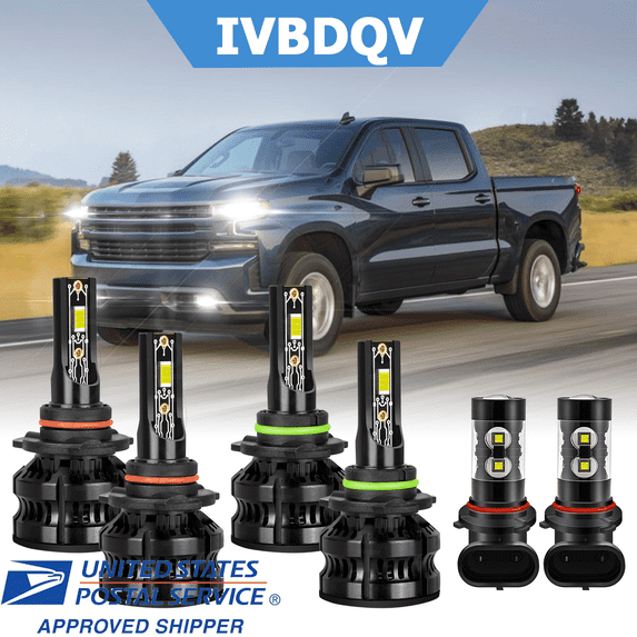 For Chevy Silverado 1500 2500 HD 2003-2006 LED Headlight Bulbs High Low Beam Fog Light Kit 6Pcs