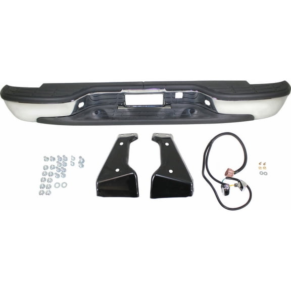 For Chevy Silverado 1500 Classic 2007 | Step Bumper Assembly | Rear | Chrome | w/ Pads & Brackets | GM1103123 | 12496087