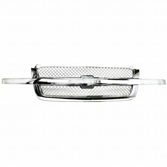 For Chevy Silverado 1500 HD 2003 2004 2005 2006 Grille | Chrome | Textured w/ Smooth Frame | Replacement For GM1200514