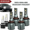 thumbnail image 1 of For Chevy Silverado 1999 2000 2001 2002 LED Headlight & Fog Light Bulbs White, 1 of 14