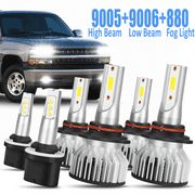 For Chevy Silverado 1999-2002 Chevy Tahoe 2001-2006 Led Headlights Bulb High Low Beam Fog Light,9005+9006+880