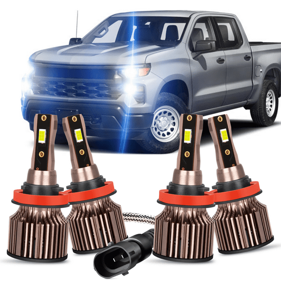 For Chevy Silverado 2023 2024 2025 LED Headlight High/Low Beam Bulbs 6500K Bright White