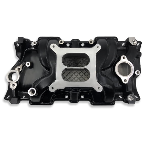 For Chevy Small Block SBC 350 400 V8 1956-1986 Black Dual Plane Intake Manifold