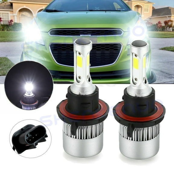 For Chevy Spark 2013-2018 - 6000K 2pc 9008 LED Headlight High/Low Beam Bulbs Kit