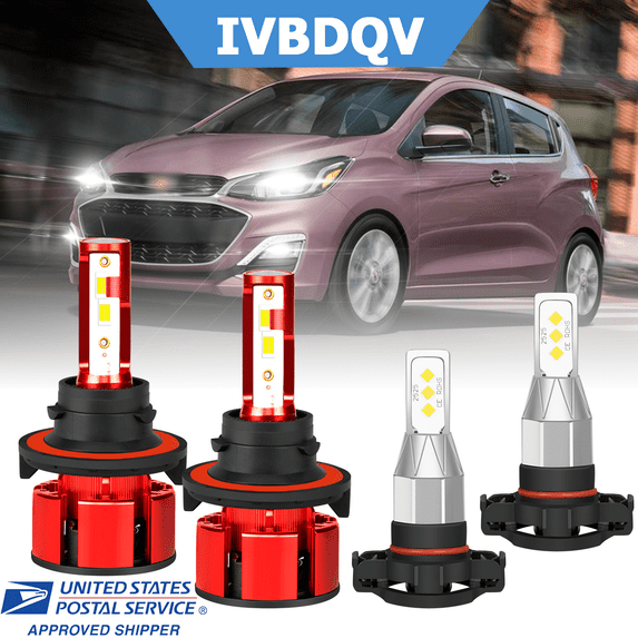 For Chevy Spark 2016-2020 LED Headlights Comno H13 High/Low + 5202/H16 Fog Light Bulb Kit 4Pcs