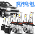 thumbnail image 1 of For Chevy Suburban Tahoe 2000 2001 2002 2003 2004 2005 2006 LED Headlight Fog Light Bulbs, 1 of 16