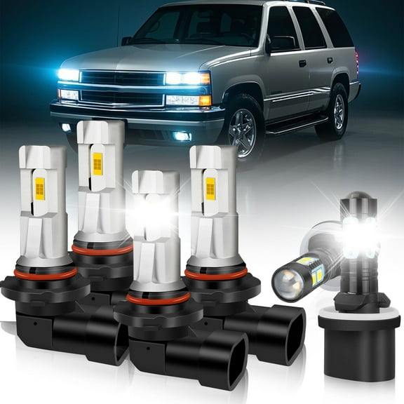 For Chevy Tahoe 2000-2006 Combo 9005 9006 880 LED Headlights+Fog Light 6X Bulbs White