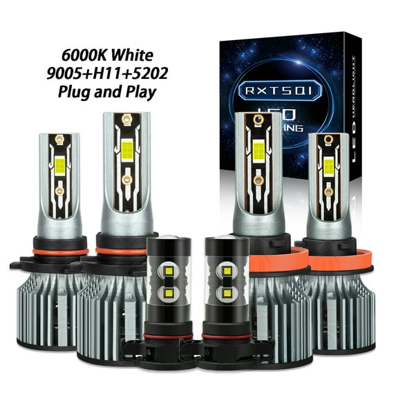 For Chevy Tahoe 2007-2014 LED Headlight Fog Light Bulbs 9005 H11 5202 Pack of 6,q8