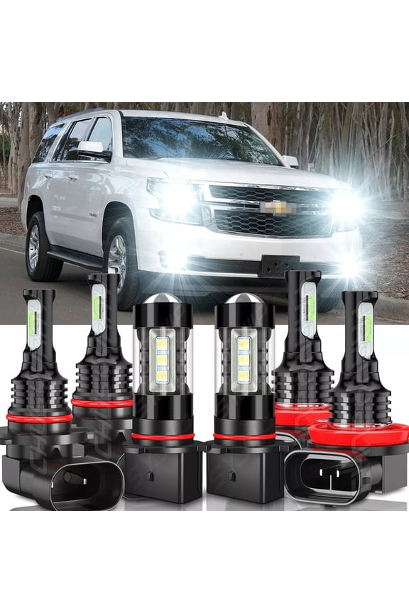 LED Automotive Bulbs 6000K White fits for Chevy Tahoe 2016-2020 6 Pack