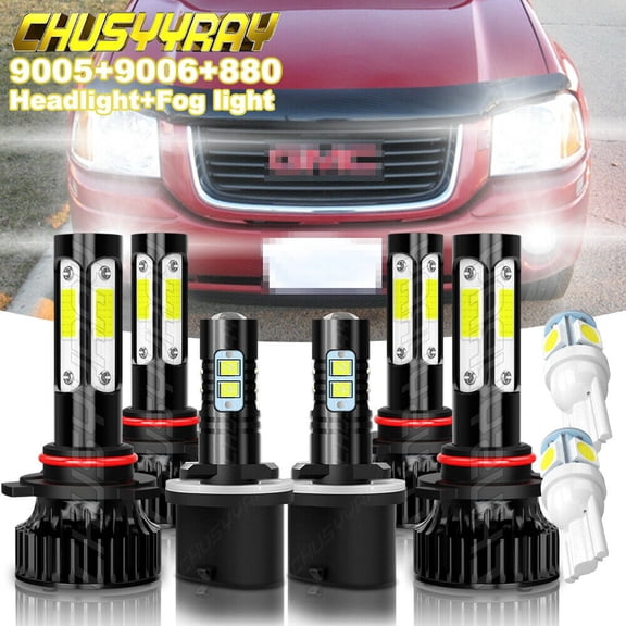 For Chevy Trailblazer 2002-2009 6pcs LED Headlight Hi/Lo Beams + Fog Light Bulbs
