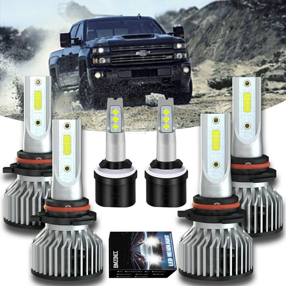 For Chevy Trailblazer 2002-2009 LED Headlight 9005+9006 High/Low Beam+ 880 Fog Lights Bulbs 6pcs