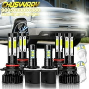 For Chevy Trailblazer 2002-2009 LED headlight + fog light bulbs 6000K 9005 9006 880