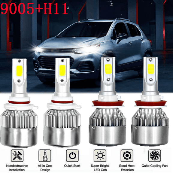 For Chevy Trax 2013-2020 LED Headlight Bulbs High & Low Beam Combo Kit 4PC 6000K