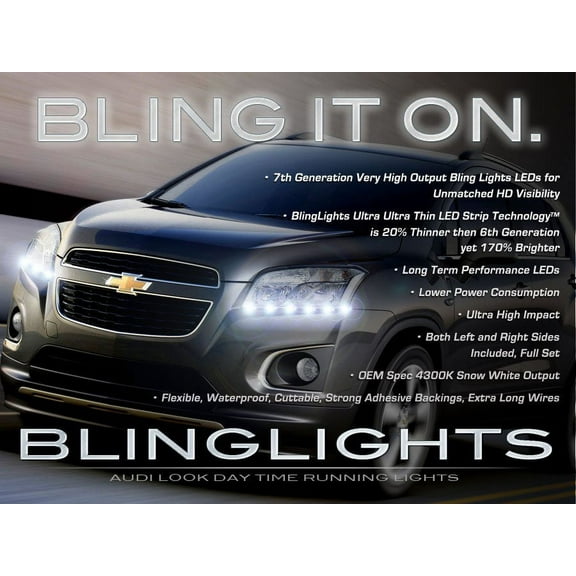 For Chevy Trax LED DRL Head Light Strips Day Time Running Lamps Kit Chevrolet