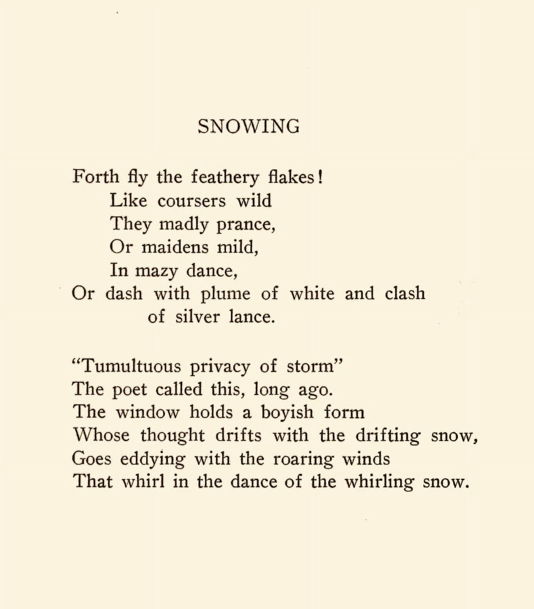 For Christmas Day & other Poems 1910 Snowing Canvas Art - Curtis C Bushnell (24 x 36)