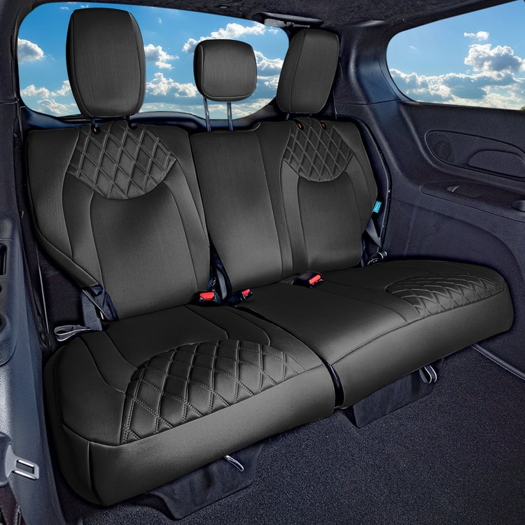 For Chrylsler Pacifica 2017-2025 FH Group Custom Fit Car Seat Covers [3rd Row - Rear Bench] Black