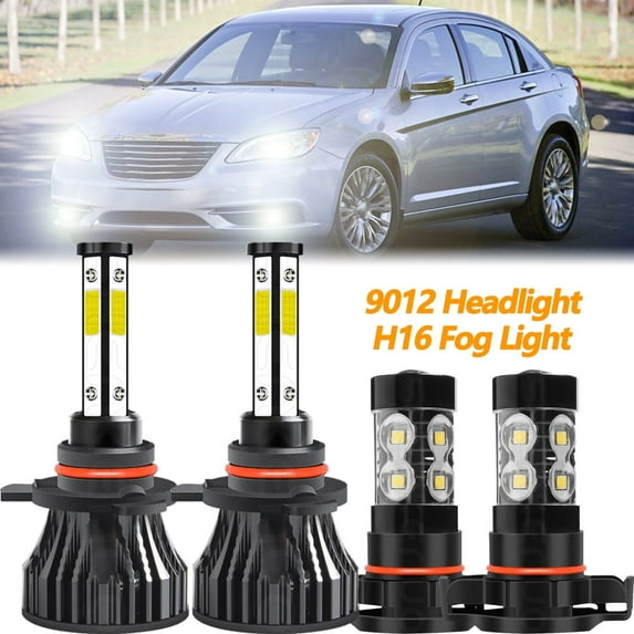 For Chrysler 200 2011-2012 LED HEADLIGHT + Fog Light Bulbs White Kit Combo