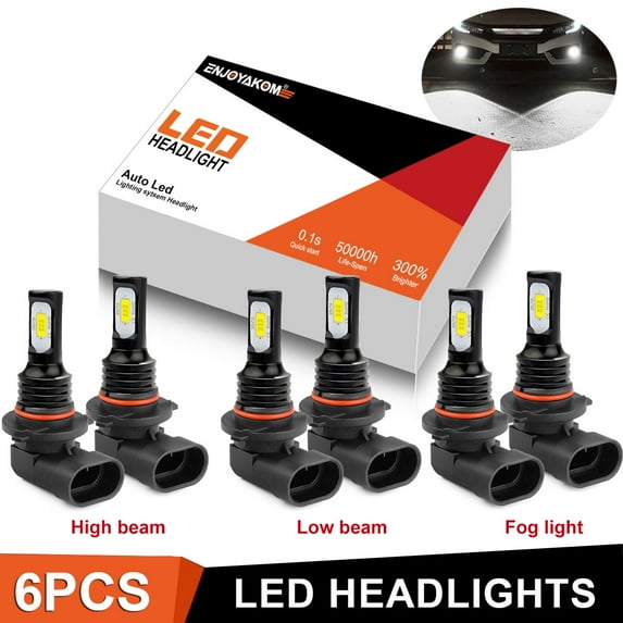 For Chrysler 300 2005-2009 -6x LED Headlight Bulbs Combo High Low Beam Fog Light Kit 6000K Bright White