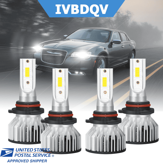 For Chrysler 300 2005-2010Chevy Tahoe 1995-2006 LED Headlights Bulbs 9005 High & 9006 Low Beam Combo Kit 4Pcs 6000K White