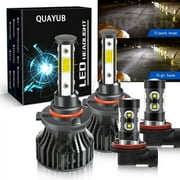 For Chrysler 300 2011-14 200 2013-2015 QUAYUB LED Headlight Fog Light Bulb Kit 6000K