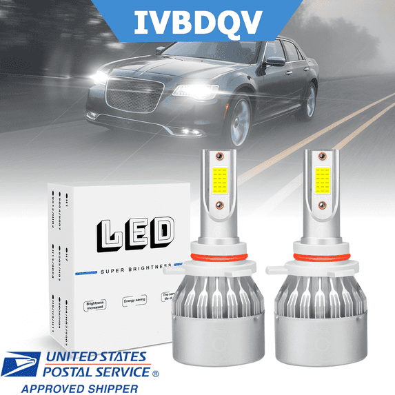 For Chrysler 300 2011-2015 LED Headlights 9012/HIR2 High/Low Beam Bulbs Kit 2Pcs Bright White