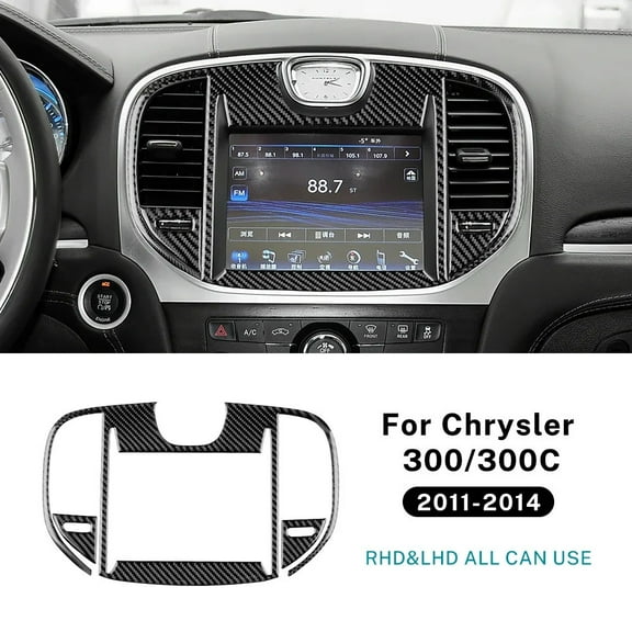 For Chrysler 300 300C 2011 2012 2013 2014 Real Soft Carbon Fiber Sticker LHD RHD Car Central Control Screen Panel Accessories.
