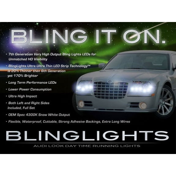 For Chrysler 300 300C LED DRL Light Strips for Headlamps Headlights Day Time Running Lamps Strip Lights