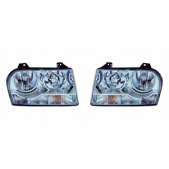 For Chrysler 300 Headlight Assembly 2005 2006 2007 Pair Driver and Passenger Side | w/ Bulbs | CAPA Certified | CH2518111
