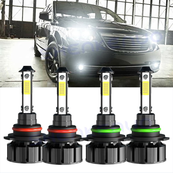 For Chrysler Cirrus 2007-2010 6000K LED Headlight High Low Beam Bulbs Combo 4X