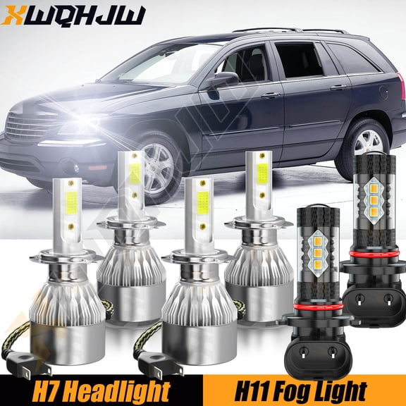 For Chrysler Pacifica 2006 6x LED Headlight H7+H7 High-Low & 9145 Fog Light Bulb Combo