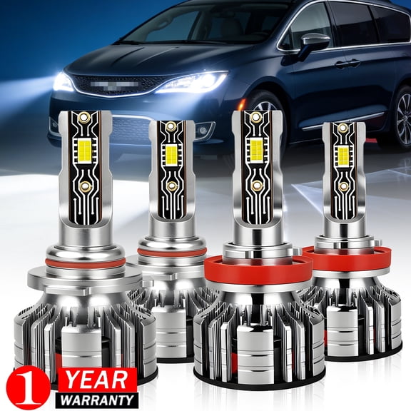 For Chrysler Pacifica(Without Projector) 2017-2020 LED High Power Kit 9005+H11 30000LM 900% Brighter 4X