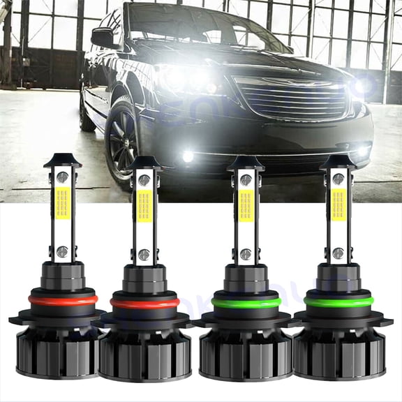 For Chrysler Pt Cruiser 2001-2010 6000K LED Headlight High Low Beam Bulbs Combo 4X