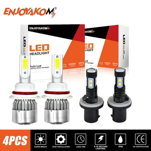 For Chrysler Sebring 2001-2004 2005 -4x 9007 LED Headlight Bulbs HB5 High/Low Beam & 880 Fog Light 6000K