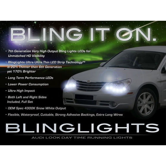 For Chrysler Sebring LED DRL Head Light Strips Daytime Running Lamps