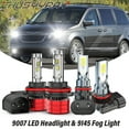 thumbnail image 1 of For Chrysler Town & Country 2005-2007 9007 Headlight 9145 Fog Light LED Bulbs Kit White, 4 Pack, 1 of 12