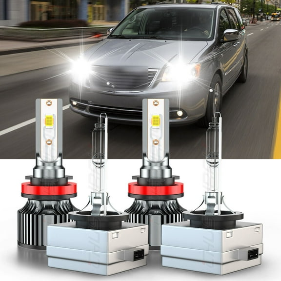 For Chrysler Town & Country 2008-2016 H11 D1S LED HID Headlight Bulbs 6500K