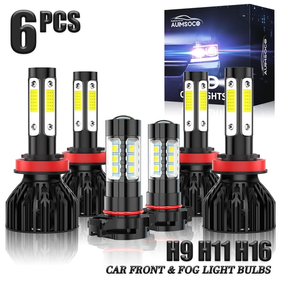 For Chrysler Town & Country 2010-2016 6x Combo LED Headlight + Fog Light Bulbs High Power Lamps 50000 Hours Lifespan