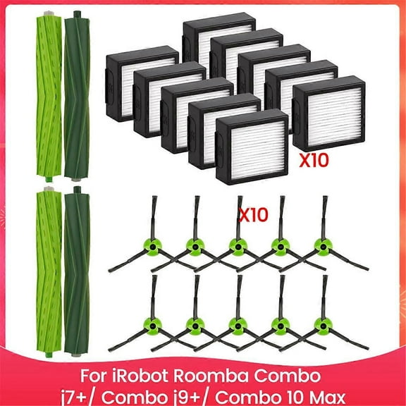 For Combo J7+/ Combo J9+/ Combo 10 Max Robot Vacuum Cleaner Main Side Brushes HEPA Filters Accessor As Shown