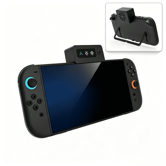 For Cooling Fan Compatible with Switch 2 Portable Extraction Cooler with Kickstand 4 Speed Adjustable Type C Game Console Radiator Black