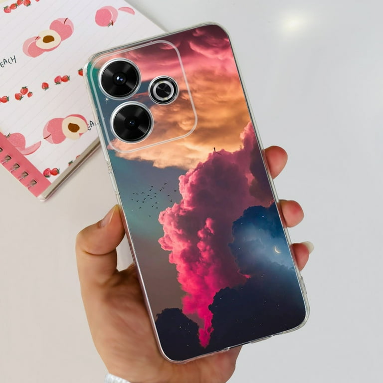 HGJTFANY Coque Pour Redmi Note 13 Pro (6.67"), Transparent Souple Silicone Case Cover, [Ultra-Mince] [Antichoc] TPU Bumper Housse Etui Pour Redmi Note 13 Pro - Fleur De Pêche